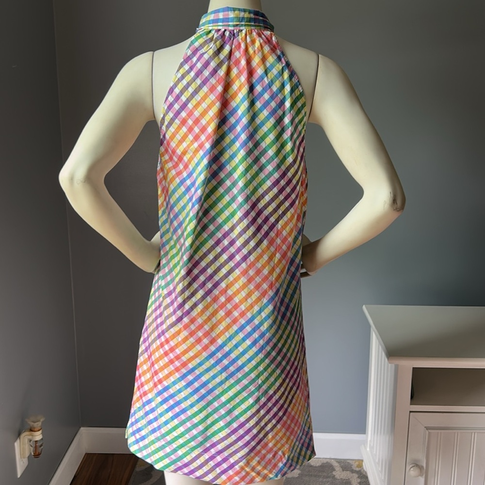 J Crew Multicolor Gingham Plaid Halter Dress - Picture 8 of 12